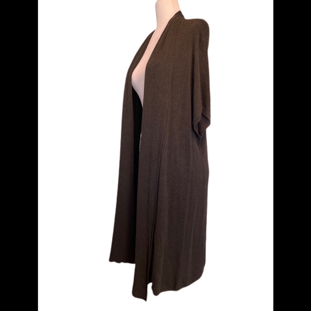 Eileen Fisher grey duster open cardigan size M